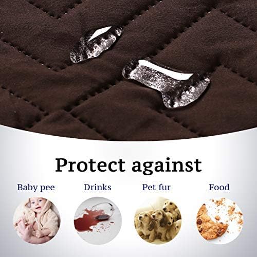 H.VERSAILTEX Reversible Loveseat Cover Furniture Protector Anti-Slip Water Resistant 2 Inch Wide Elastic Straps Couch Covers Pets Kids Fit Sitting Width Up to 46"(Love Seat: 75" x 90", Brown/Beige)