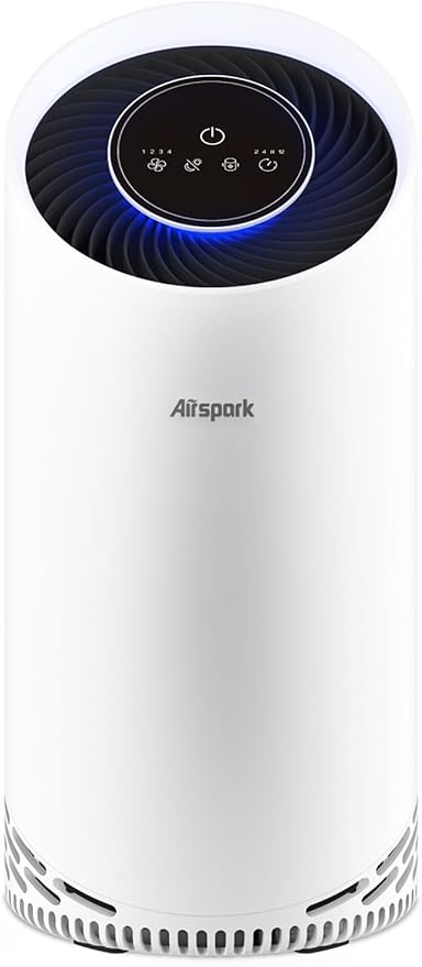 Air Purifiers for Home Large Room Bedroom Up to 2400 Ft² with 4-Stage Ture HEPA. Airspark Air Filter Captures 99.99% Dust Smoke Pollen Daner. Air Cleaner for Pet Hair Odor Eliminator 22dB Night Light