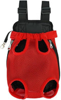 Pet Carrier Backpack - Adjustable Pet Front Cat Dog Carrier Backpack Travel Bag,Legs Out,Easy-Fit for Traveling Hiking Camping for Small Medium Dogs (Red, Medium)
