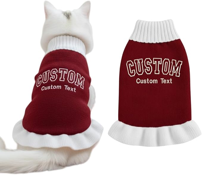 Personalized Embroidered Pet Sweater with Name, Soft Knit Dog and Cat Apparel, Custom Pet Clothing for Small to Large Pets, Ideal Gift for Pet Lovers Gift#2