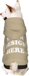 Dog Clothes, Custom Dog Hooded Sweatshirt, Personalized Pet Costume Robe Shirt with Text/Image/Club Name/Pet Shop Logo for Small Medium Large Dogs and Cats, Khaki, XS