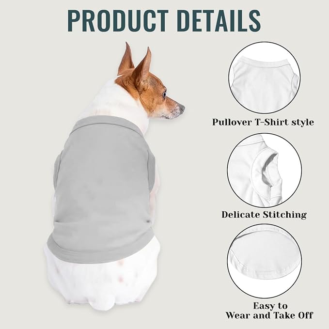 Personalized Dog Shirt Custom Pet T Shirts for Small Large Dogs Customized Puppy Clothes with Name Logo Picture Breathable Pets Sleeveless Vest Apparel Gifts, Gray, XXL