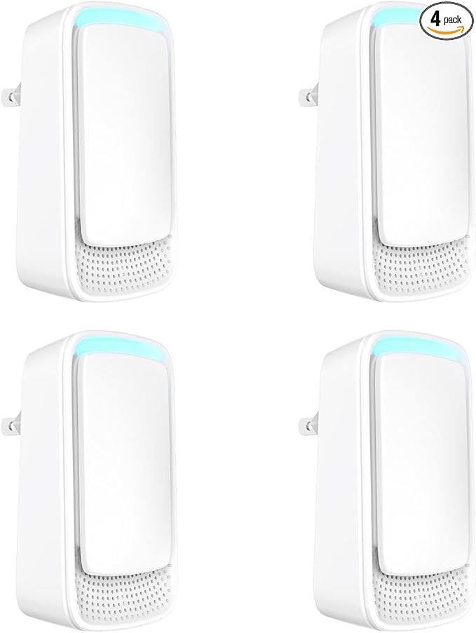 Plug In Air Ionizers - Negative Ion Technology Air Purifier - Quiet Operation Air Freshener for Home, Bedroom, Office, Garage Room - Portable Air Purifiers Odor,Pets Smell - Air Cleaner White (4 Pack）