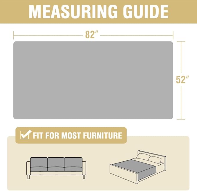 H.VERSAILTEX Plush Chenille Couch Cover for Dogs Pets Blanket for Bed Anti-Slip Soft and Durable Furniture Protector for Small Medium Large Cats Washable (52" x 82", Caramel)