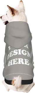 Personalized Chihuahua Dog Hoodie, Custom Pet Warm Sweatshirt Costume with Name Number Photo, Customize ID Clothes for Pupppy Kitten Dogs Cats, Grey, XL