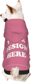 Personalized Chihuahua Dog Hoodie, Custom Pet Warm Sweatshirt Costume with Name Number Photo, Customize ID Clothes for Pupppy Kitten Dogs Cats, DarkPink, L