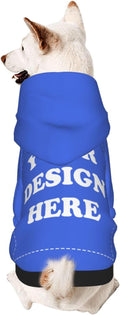 Dog Clothes, Custom Dog Hooded Sweatshirt, Personalized Pet Costume Robe Shirt with Text/Image/Club Name/Pet Shop Logo for Small Medium Large Dogs and Cats, RoyalBlue, XXS