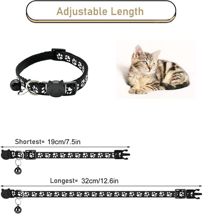 2 Pack Cat Collars Quick Release Reflective Kitten Collar with Bell & Safety Release (Orange)