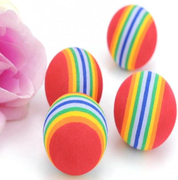 12PCS Foam Balls for Cats, Colorful Rainbow Cat Toy Sponge Balls Soft Pet Toy