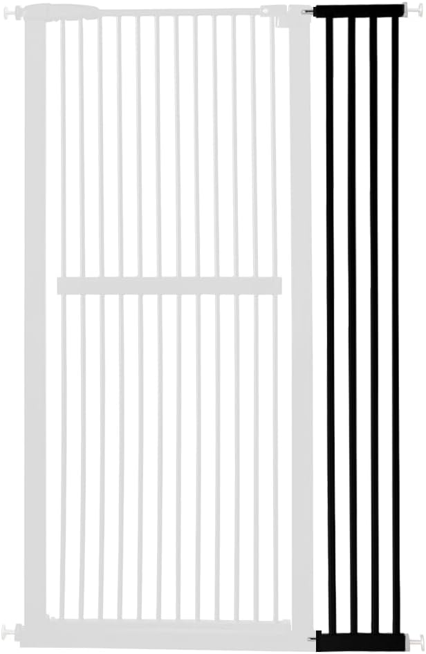 Lumizone Extra Tall Cat Gate Extension Kit 61.02" High Pressure Mounted 8.27" Extra Wide 1.37" Gap No Drilling Tall Pet Gate for Dogs (Black, 61.02" H x 8.27" W, Extension)
