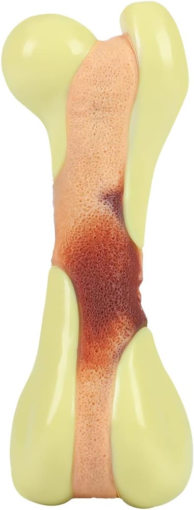 Tikaton Dog Chew Toys for Aggressive Chewers, Peanut Butter Flavor Durable Dog Teething Chew Toys Bones for Large/Medium/Small Puppies