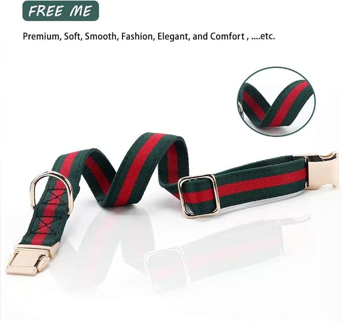 Premium Dog Collar, Cute Dog Collars Luxury Style, Durable Pet Collars and Dog Leash with Metal Buckle Safety for Big Dogs
