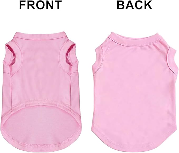 Customized Dog Shirt Custom Pet Clothes T Shirts for Small to Large Dogs Design Image Logo Text Outfits for Puppy Cat Personalized Breathable Sleeveless Pullover Light-Pink, XXL