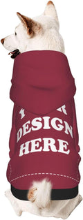 Personalized Dog Hoodie, Custom Dog Costumes for Small Dogs, Holiday Happy Dog Clothes Football Pet Shirt Sweater with Name Number for Girl/Boy Cats/Kitten, Wine, XS