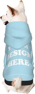 Personalized Dog Hoodie, Custom Dog Costumes for Small Dogs, Holiday Happy Dog Clothes Football Pet Shirt Sweater with Name Number for Girl/Boy Cats/Kitten, LightBlue, XXS