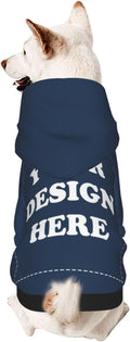 Dog Costume, Custom Dog Hoodie, Dog Name Costume Holiday Pet Pajamas Outfit, Personalized Pet Coat Costumes for Small Medium Large Dogs and Cats for Winter, Navy, S