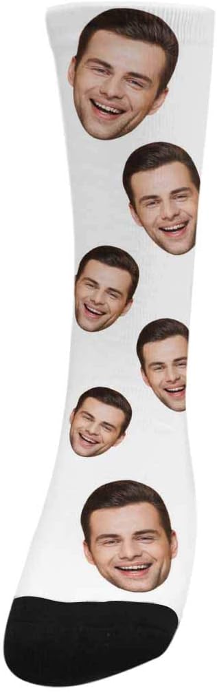 MyPupSocks Custom Personalized Photo Pet Face Socks, Cat and Dog Tracks Paws Bones Crew Socks with Picture for Men Women