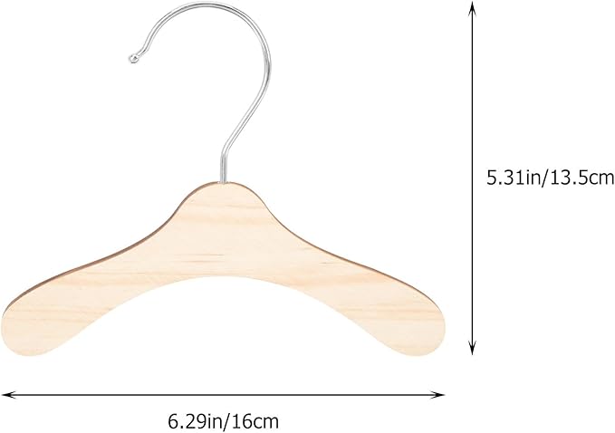 Wooden Pet Clothes Hangers 8.66-inch Small Dog and Cat Hangers Wear-Resistant Replaceable Household Pet Accessory for Dog and Cat Clothing