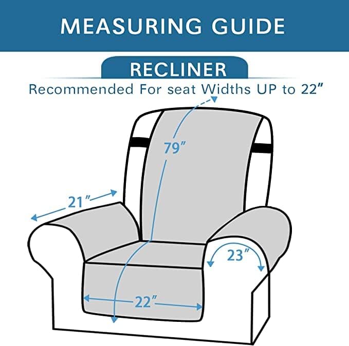 H.VERSAILTEX Reversible Quilted Recliner Covers Water Resistant Furniture Protector for Reclienr Chair with Elastic Straps for Pets Kids Sitting Width Up to 22"(Recliner, Desert Sage/Beige)