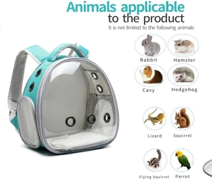 Bird Travel Carrier: Portable Backpack Cage - Breathable Mesh Lightweight Durable Design | Parrot Small Birds Conure Budgie Cockatiel/Outdoor Transport Perch-Integrated Enclosure Use (B2)