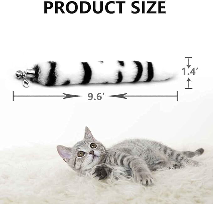 LASOCUHOO Cat Worm Toys, (3 Packs) Interactive Cat Wand Replacement, Wand Refill Attachments for Indoor Cats, Fit for Most Cats