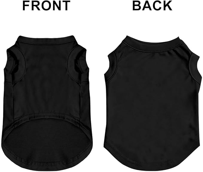 Personalized Dog Shirt Custom Pet T Shirts for Small Large Dogs Customized Puppy Clothes with Name Logo Picture Breathable Pets Sleeveless Vest Apparel Gifts, All-Black, S