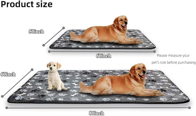 Waterproof Pet Blanket Dog Blankets, Pattern Printing Super Soft Warm Fluffy Facecloth Sofa Car Bed Protector, Urine Proof Washable Pet Blanket for Puppy Large Dogs & Cats 60"*80"