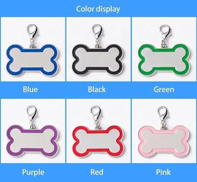 Double-Sided Personalized Dog Tags for Pets - pet ID tag, Laser Engraved Dog tag, Name tag for Dog Collar, Dog Tags for Large Dogs (Green, Bone-Shaped-Large)