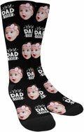 MyPupSocks Custom Personalized Photo Pet Face Socks, Cat and Dog Tracks Paws Bones Crew Socks with Picture for Men Women