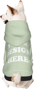 Personalized Chihuahua Dog Hoodie, Custom Pet Warm Sweatshirt Costume with Name Number Photo, Customize ID Clothes for Pupppy Kitten Dogs Cats, LightGreen, S
