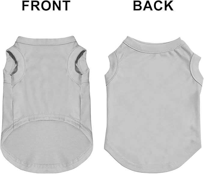 Custom Dog Shirt Pet T Shirts for Small Medium Large Dogs Customized Clothes with Image Logo Text Breathable Sleeveless Tank Top Personalized Outfits Puppy Apparel Gray, 4XL