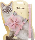 Adjustable Cat Harness with Leash and Bow-Tie, for Small to Medium Cats, Pink (Pink, M)