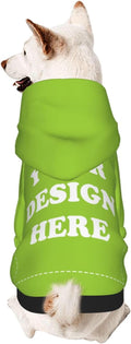 Dog Clothes, Custom Dog Hooded Sweatshirt, Personalized Pet Costume Robe Shirt with Text/Image/Club Name/Pet Shop Logo for Small Medium Large Dogs and Cats, GrassGreen, S