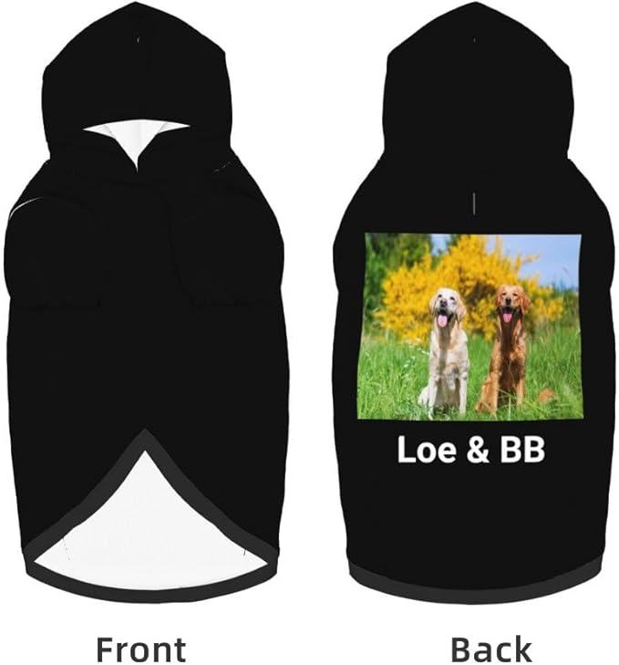 Custom Dog Clothes with Photo Name Logo Personalized Dog Sweaters for Small Medium Large Dogs Breathable Warm, HotPink, L