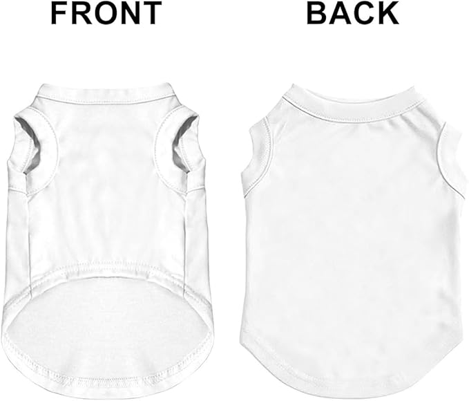 Customized Dog Shirt Custom Pet Clothes T Shirts for Small to Large Dogs Design Image Logo Text Outfits for Puppy Cat Personalized Breathable Sleeveless Pullover White, 5XL