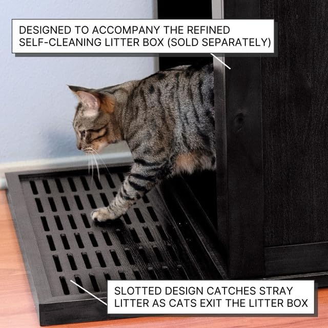 Refined Self Cleaning Litter Box Cabinet-Litter Catch Espresso