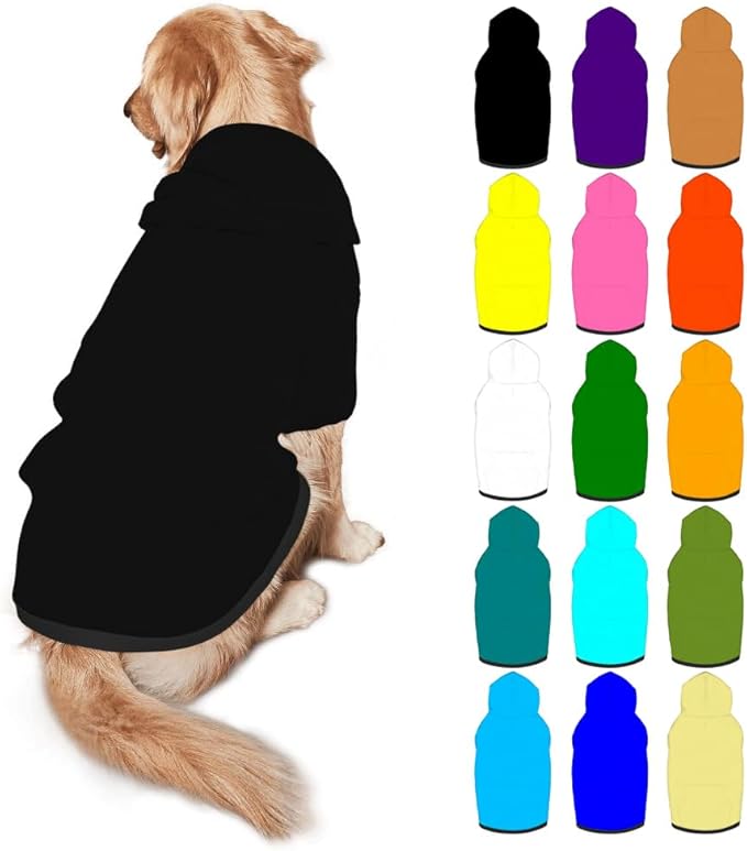 Custom Dog Hoodie Personalized Photo Text Logo Name Dog Clothes, Soft & Warm for Puppy Sweatshirt Hooded for Small Medium Large Dogs Girl/Boy Cats/Kitten, 1PC, Blank Black, XXL