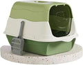 Cat Litter Box Cat Litter Tray with Lid Covered Large with Fully Enclosed Litter Pan Cat Toilet Cat Litter Tray with Cover Scoop