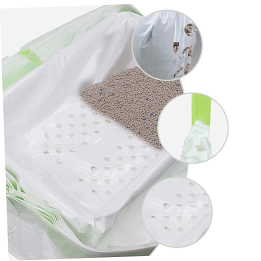 7pcs Cat Litter Filtering Bags Practical Pet Waste -up Pouches Automatic Closure for Easy Use for Litter Management White