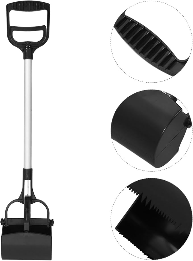 Kisangel Long Handle Pet Waste Scooper Black Dog Waste Picker Outdoor Poop Scoop Tool for Convenient Dog Walking Cleanup Random Color