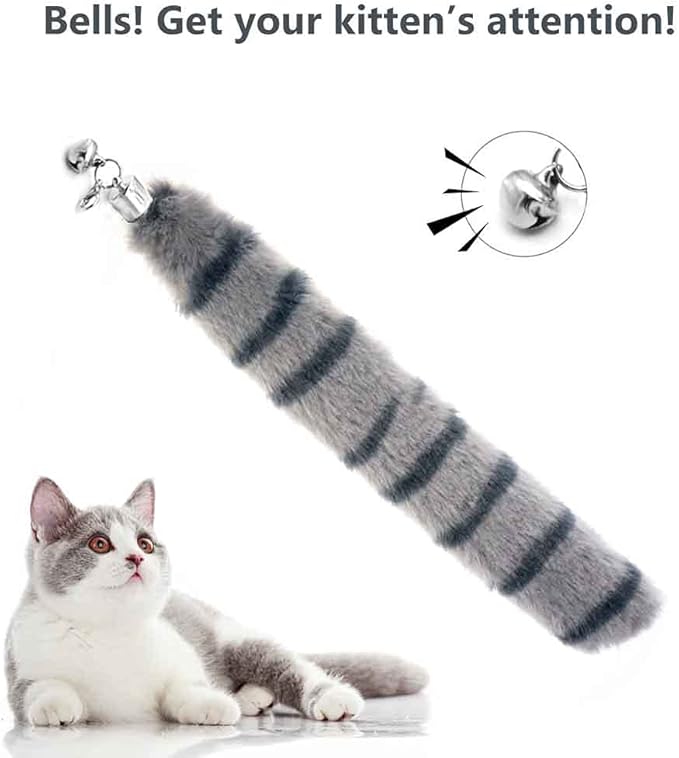 LASOCUHOO Cat Worm Toys, (3 Packs) Interactive Cat Wand Replacement, Wand Refill Attachments for Indoor Cats, Fit for Most Cats