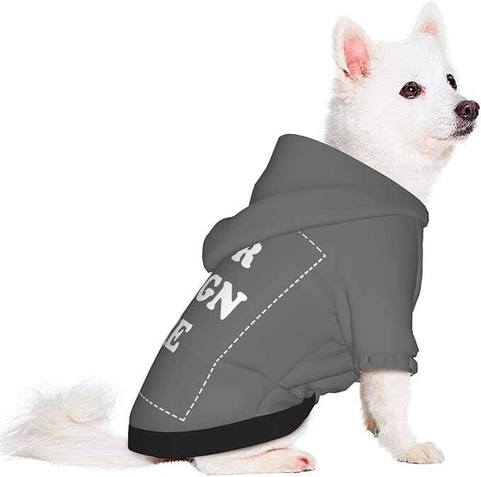 Personalized Dog Hoodie, Custom Dog Costumes for Small Dogs, Holiday Happy Dog Clothes Football Pet Shirt Sweater with Name Number for Girl/Boy Cats/Kitten, Darkgrey, M