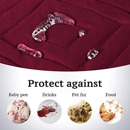 H.VERSAILTEX Reversible Loveseat Cover Furniture Protector Anti-Slip Water Resistant 2 Inch Wide Elastic Straps Couch Covers Pets Kids Fit Sitting Width Up to 46"(Love Seat: 75" x 90", Red/Tan)
