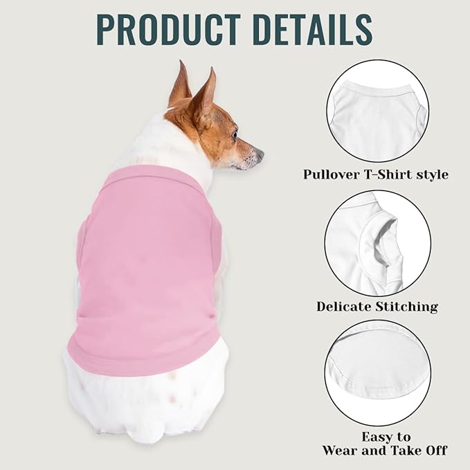 Customized Dog Shirt Custom Pet Clothes T Shirts for Small to Large Dogs Design Image Logo Text Outfits for Puppy Cat Personalized Breathable Sleeveless Pullover Light-Pink, XS
