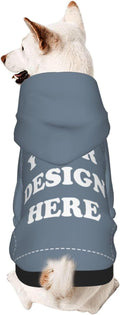 Personalized Chihuahua Dog Hoodie, Custom Pet Warm Sweatshirt Costume with Name Number Photo, Customize ID Clothes for Pupppy Kitten Dogs Cats, SlateGray, XXS