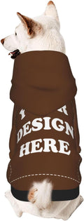 Personalized Chihuahua Dog Hoodie, Custom Pet Warm Sweatshirt Costume with Name Number Photo, Customize ID Clothes for Pupppy Kitten Dogs Cats, Chocolate, XS