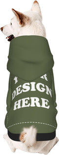 Personalized Dog Hoodie, Custom Dog Costumes for Small Dogs, Holiday Happy Dog Clothes Football Pet Shirt Sweater with Name Number for Girl/Boy Cats/Kitten, SageGreen, L
