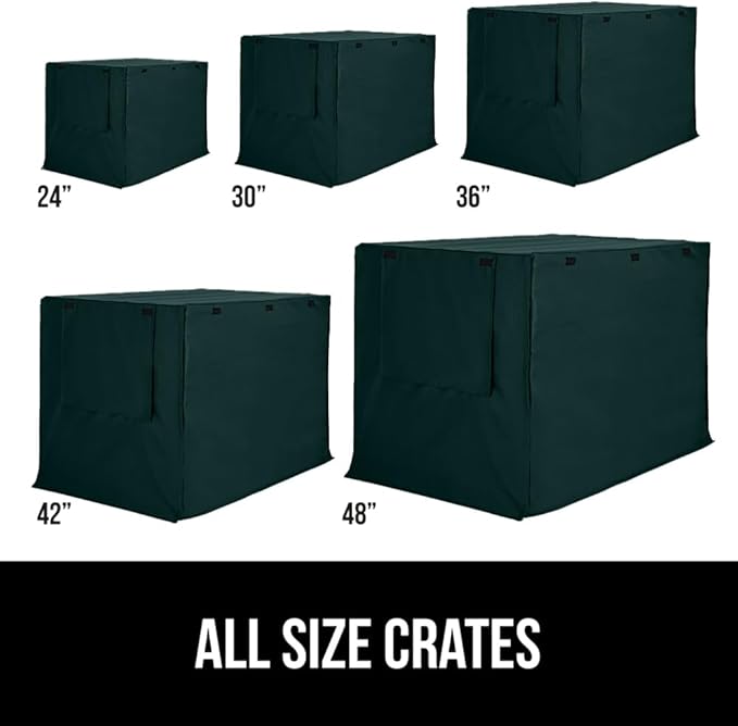 GORILLA GRIP Dog Crate Covers Compatible with Amazon Basics Dog Crates, All Sides Open, Privacy Cover Fits 30" Wire Kennel, Breathable Mesh Windows, Light Reducing Training Cage Topper, Hunter Green