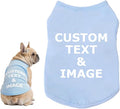 Custom Dog Shirt,Personalized Pet Apparel with Name Text Photo Image,Lightweight Breathable Puppy Kitten Cotton Vest for Small Medium Large Dogs Cats,Puppy Gift (Blue, 3X-Large)