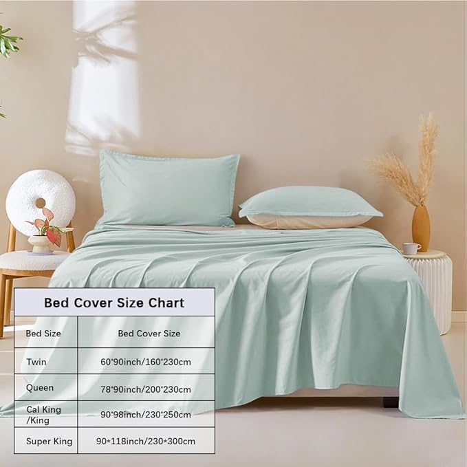 DUJUIKE Waterproof Bed Cover for Dog and Cats,Pet Hair Resistant Bed Sheet Cover, Protective Bed Liner Cover with 100% Waterproof Breathable Thin Fabric (Green, King 98 * 90 inch)